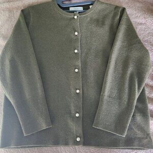 Vince cardigan olive w pearls cashmere blend